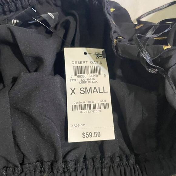 INC XS NWT Black Foil-Print Tiered Top | Off-Shoulder Chic - Picture 10 of 13